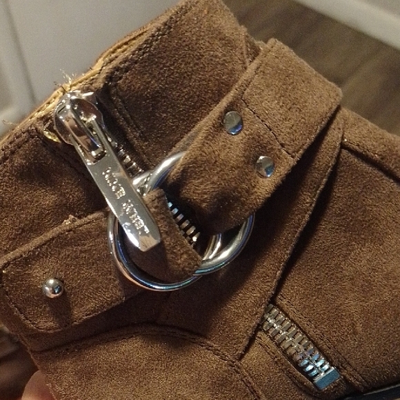 Nine West Brown Ankle Booties with Decorative Straps - Picture 3 of 9